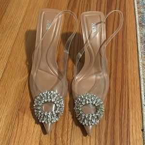 Zara Women’s Clean Slingback with Jewel Toe